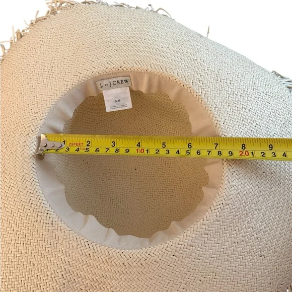 J. Crew Tan and Black Fringed Sun Hat